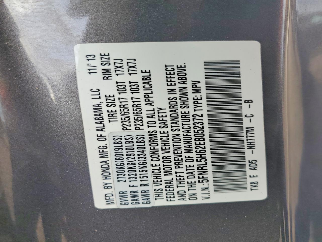 2014 HONDA ODYSSEY EXL photo 40