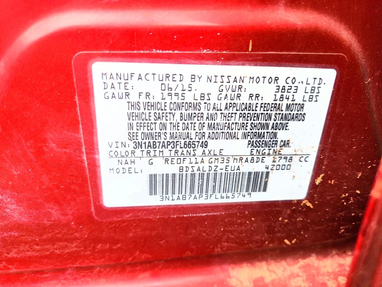 2015 NISSAN SENTRA SV photo 34