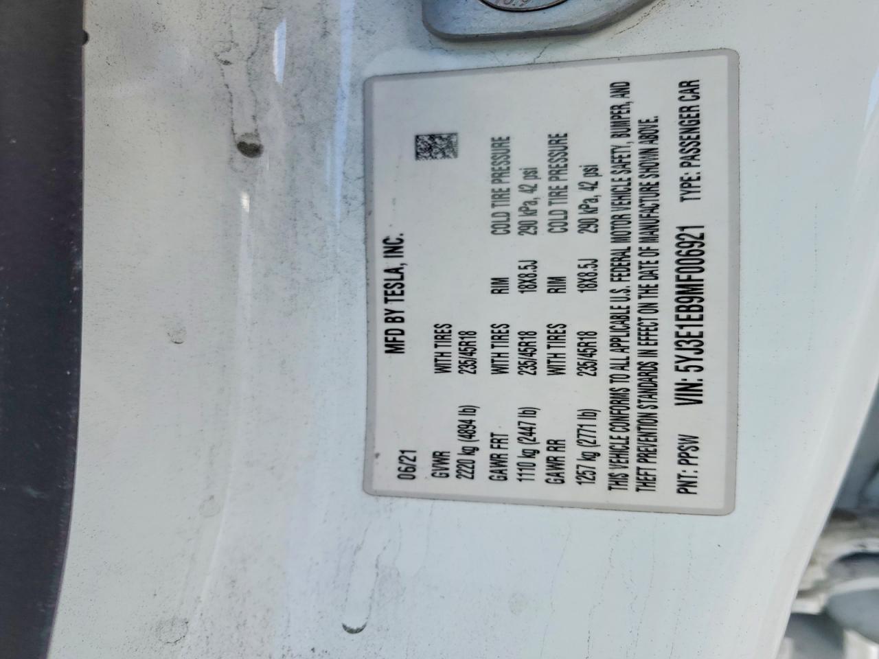 2021 TESLA MODEL 3 photo 37