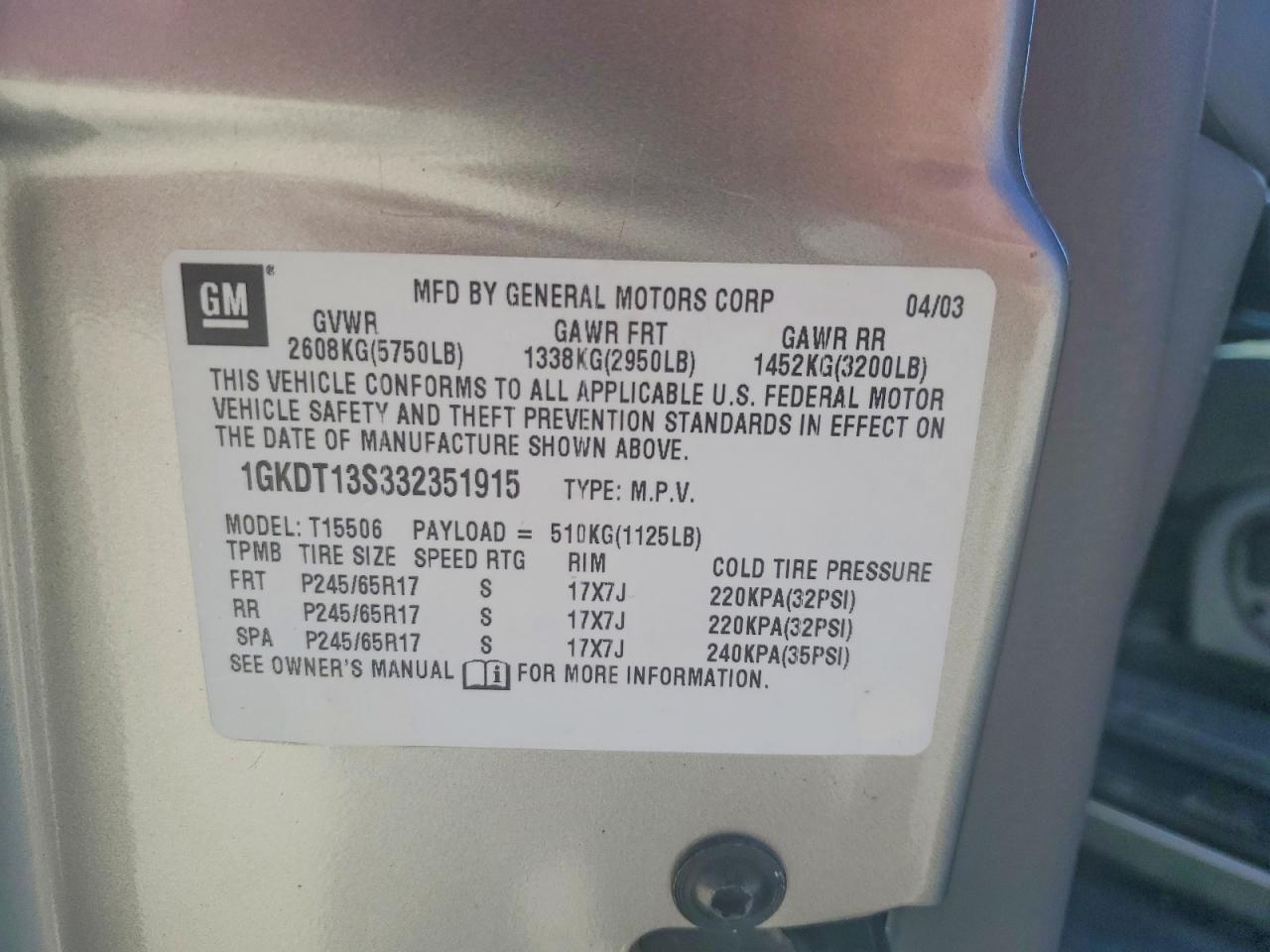 2003 GMC ENVOY photo 13