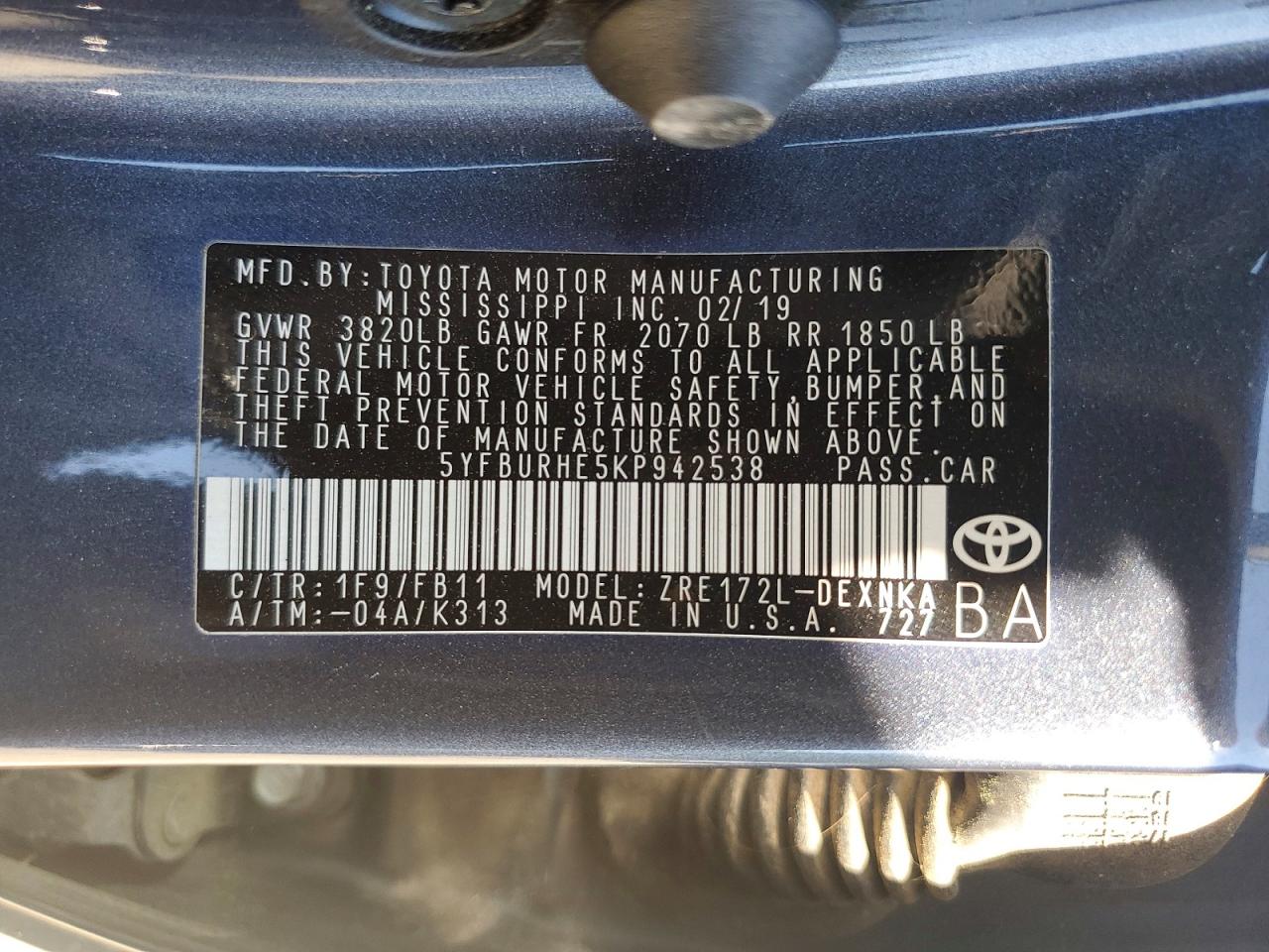 2019 TOYOTA COROLLA LE photo 23