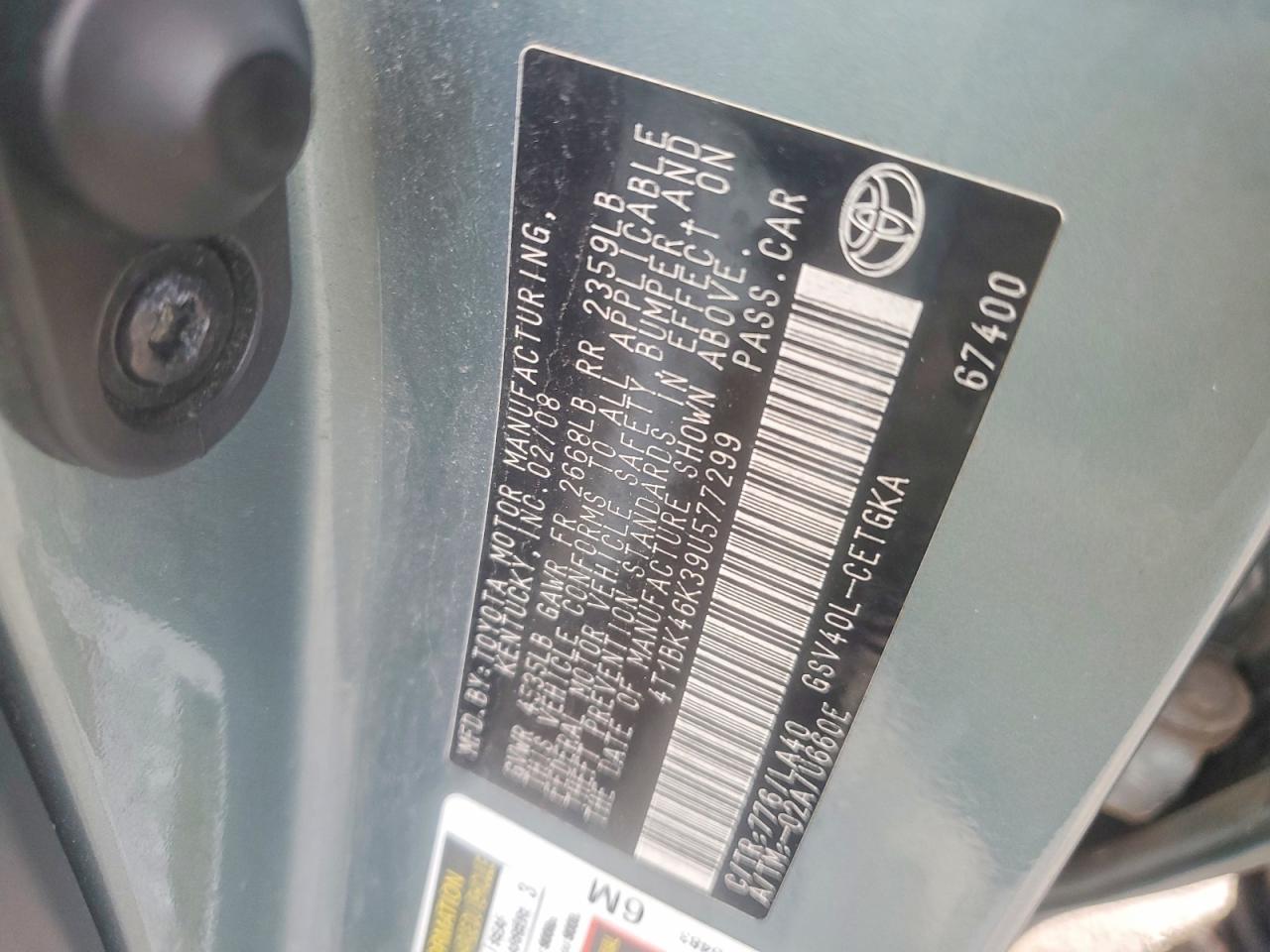2009 TOYOTA CAMRY XLE V6 photo 23