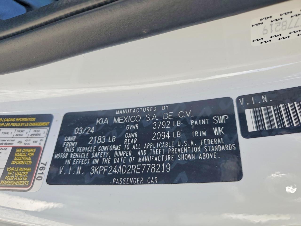 2024 KIA FORTE LXS photo 25