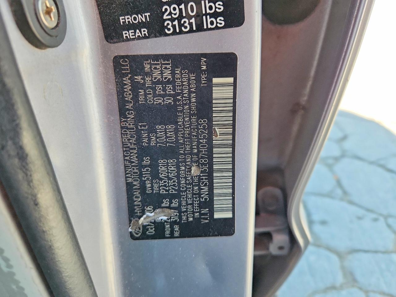 2007 HYUNDAI SANTA FE SE photo 40