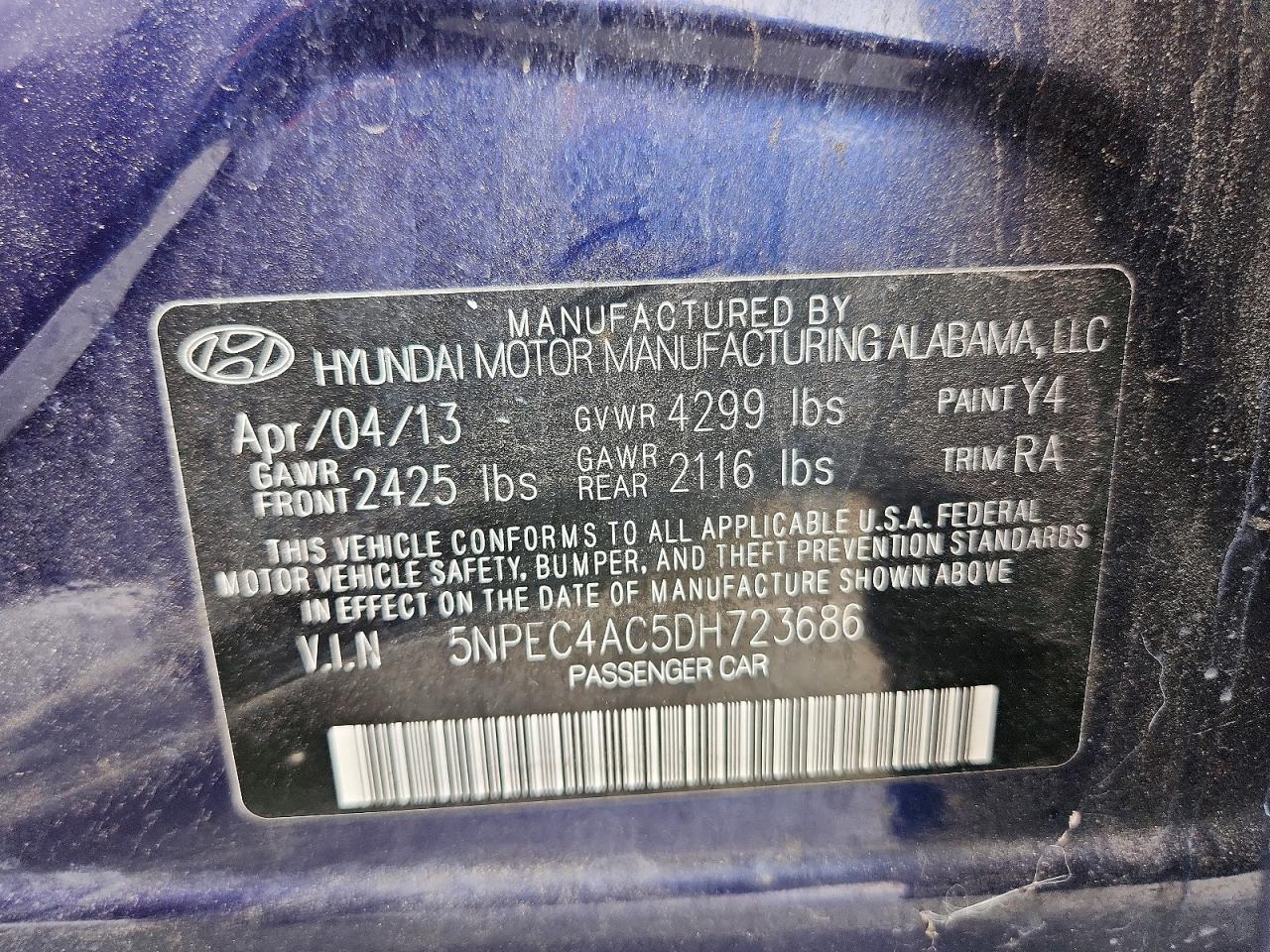 2013 HYUNDAI SONATA LIMITED photo 23