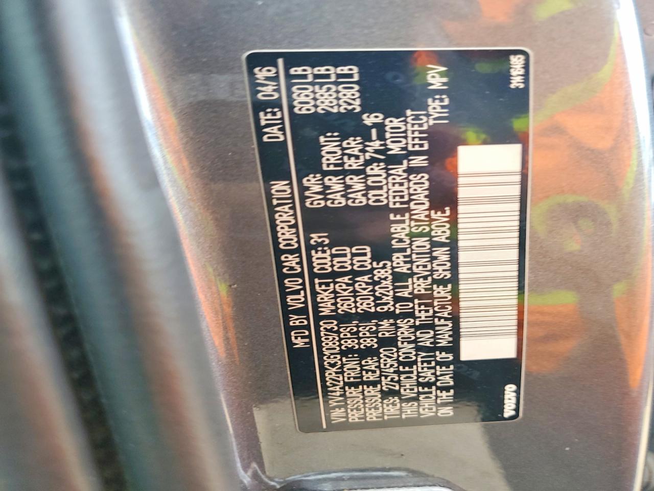 2016 VOLVO XC90 T6 photo 34