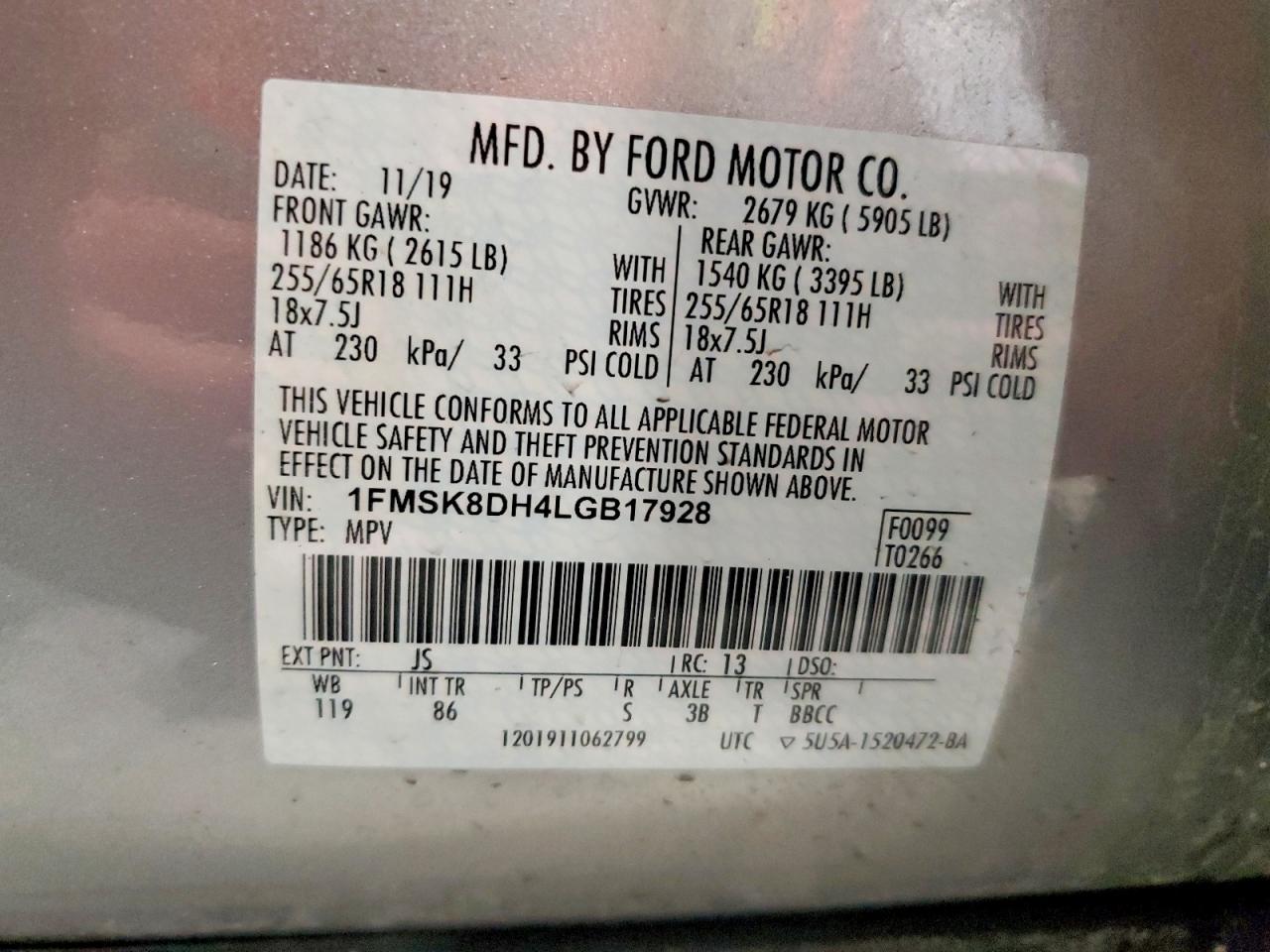2020 FORD EXPLORER XLT photo 25