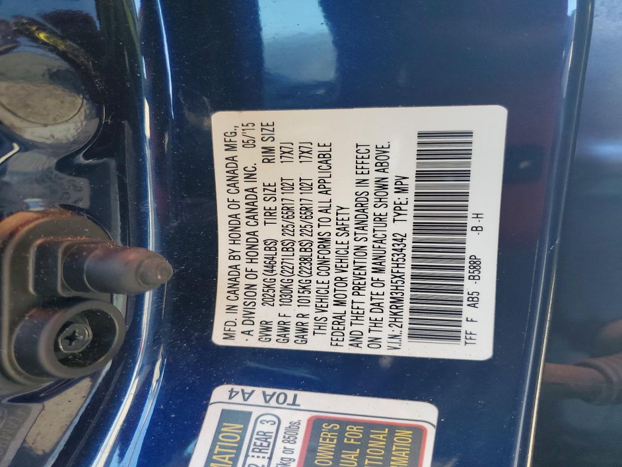 2015 HONDA CR-V EX photo 27