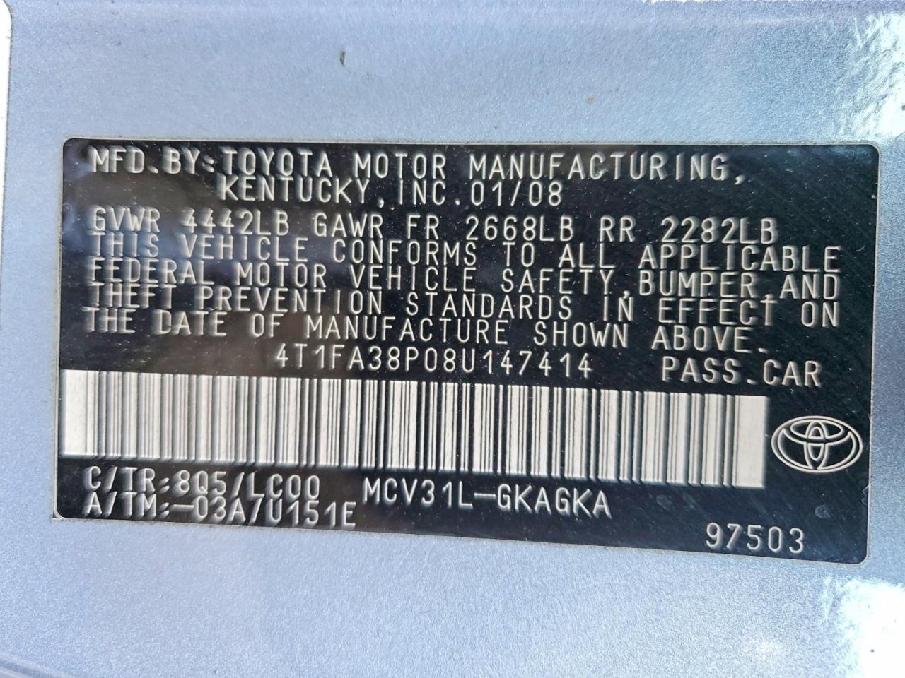 2008 TOYOTA CAMRY SOLARA SLE V6 photo 34
