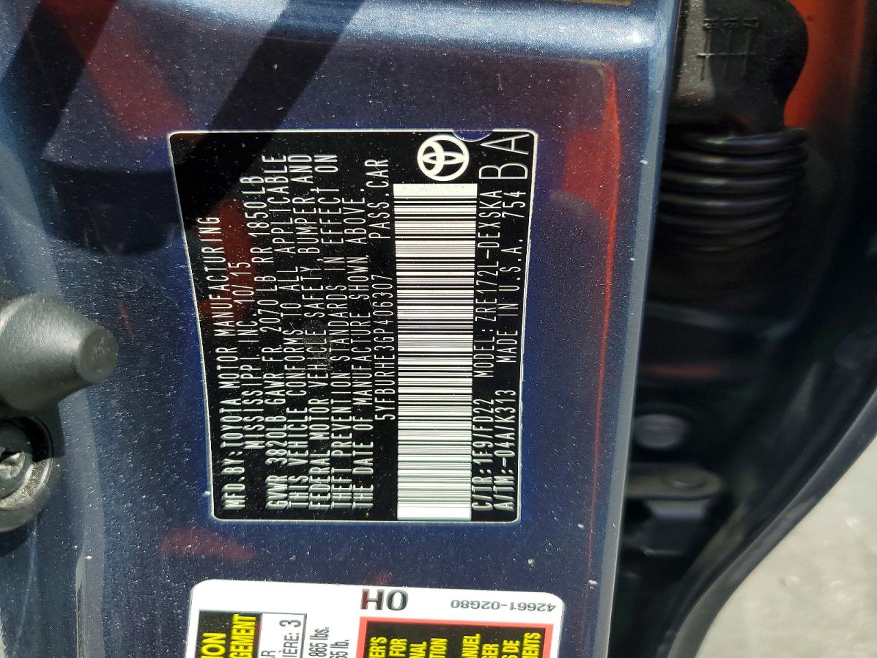 2016 TOYOTA COROLLA S PLUS photo 23