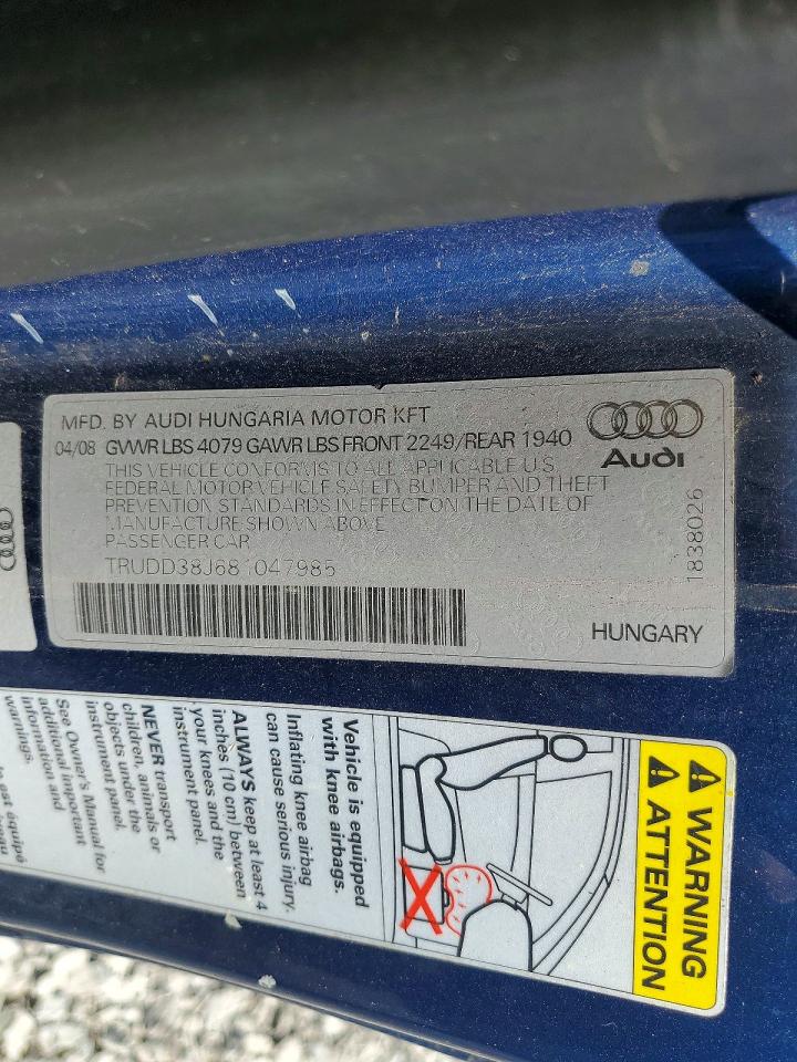 2008 AUDI TT 3.2 QUATTRO photo 23