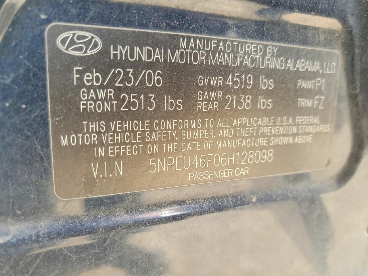 2006 HYUNDAI SONATA GLS V6 photo 12