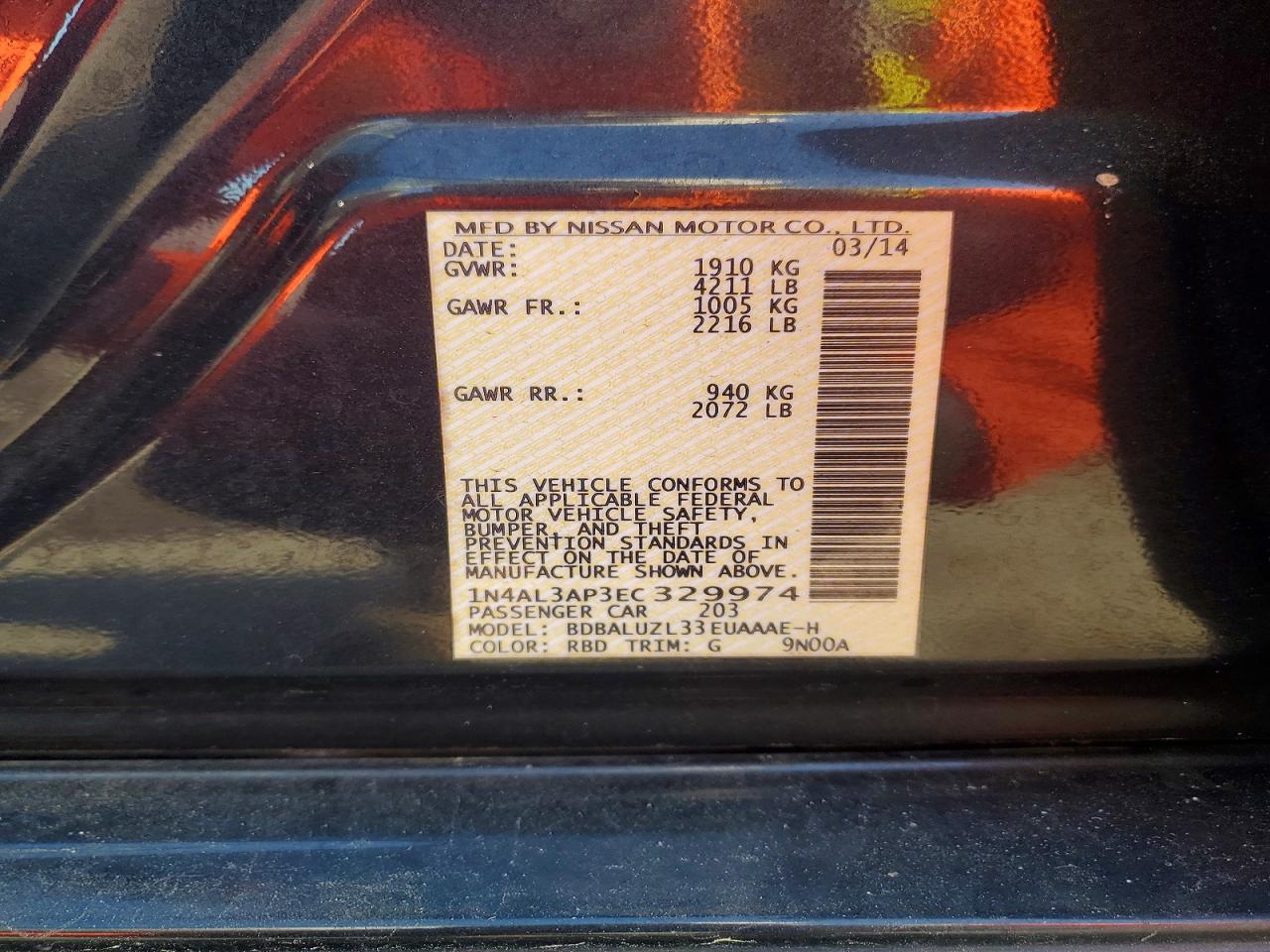 2014 NISSAN ALTIMA 2.5 SV photo 23