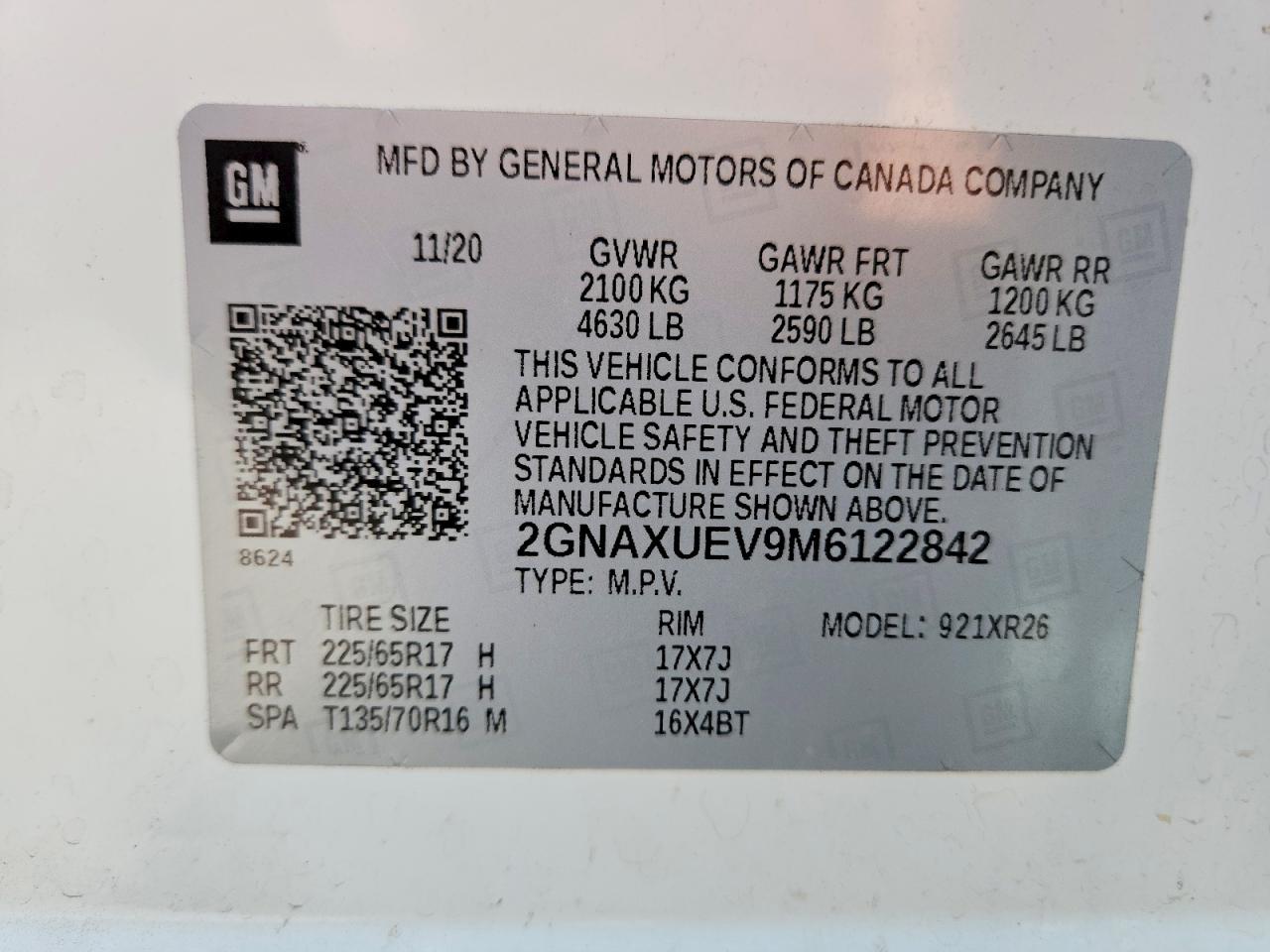 2021 CHEVROLET EQUINOX LT photo 27