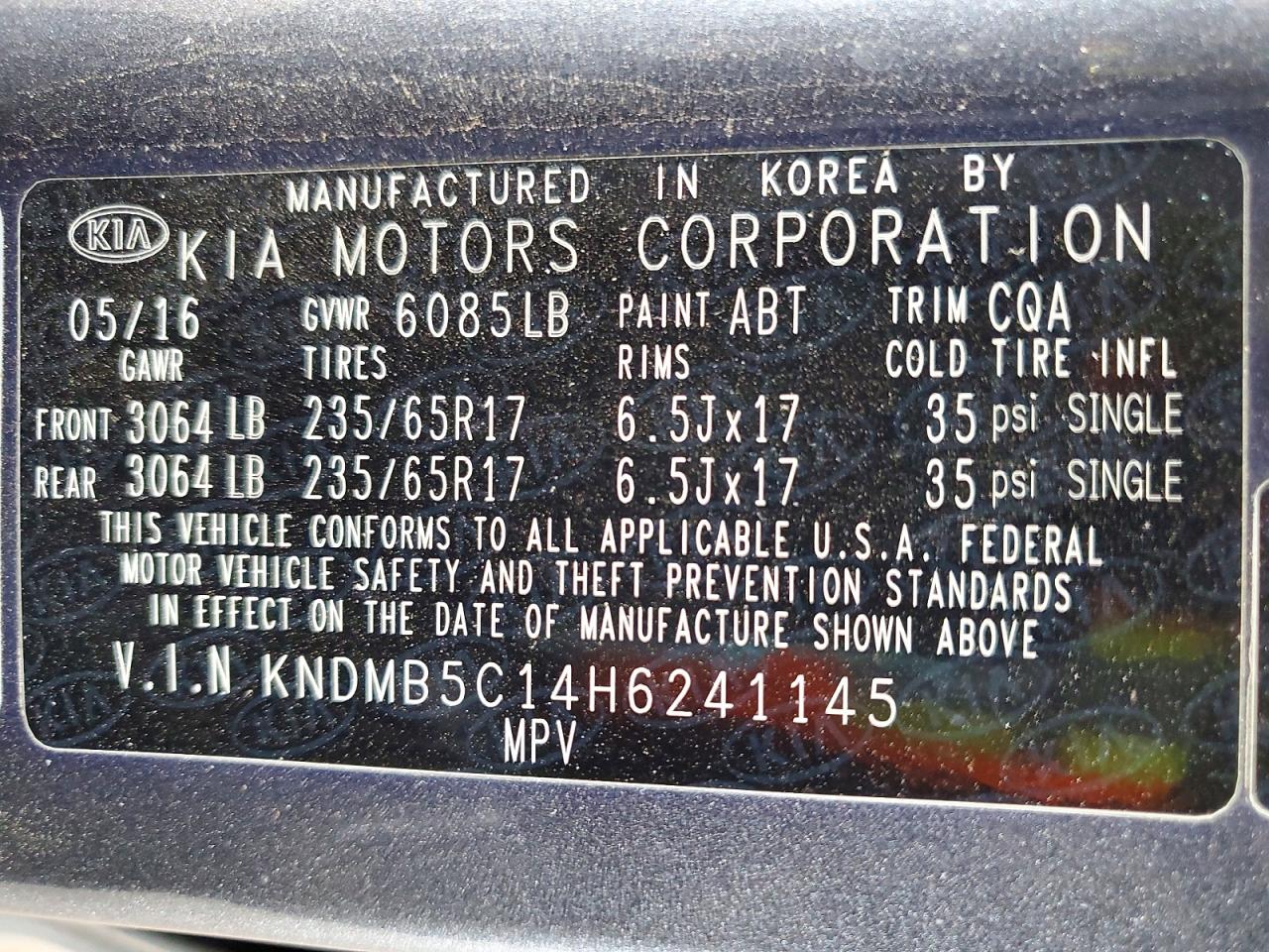 2017 KIA SEDONA LX photo 37
