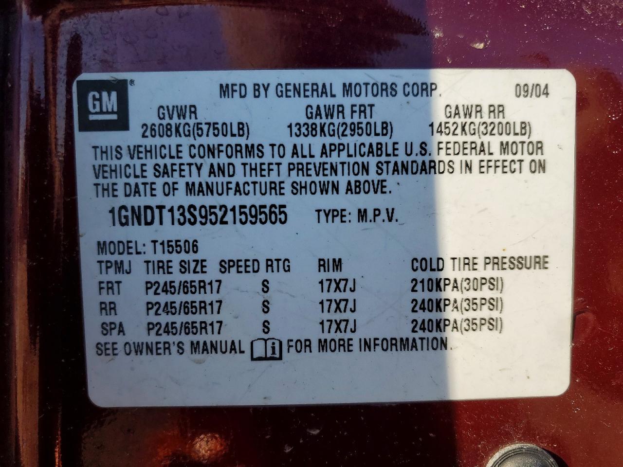 2005 CHEVROLET TRAILBLAZER LS photo 25