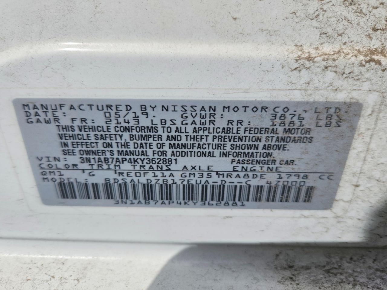 2019 NISSAN SENTRA SV photo 25