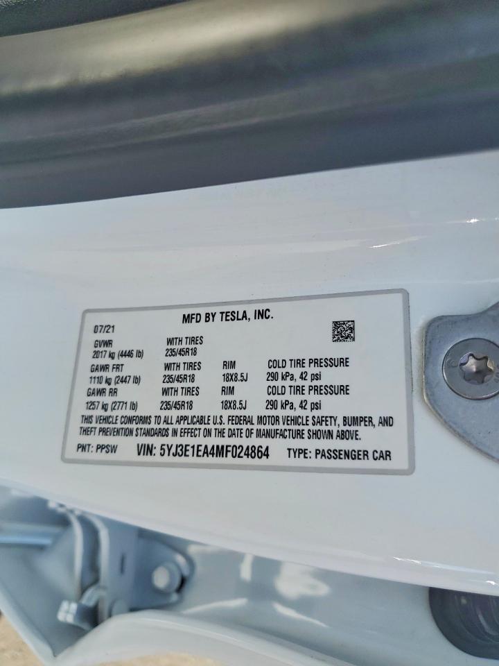 2021 TESLA MODEL 3 photo 34