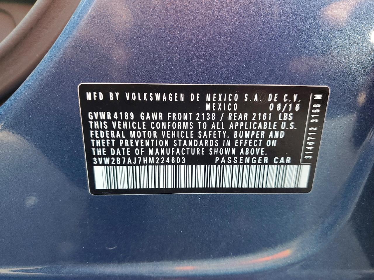 2017 VOLKSWAGEN JETTA S photo 23