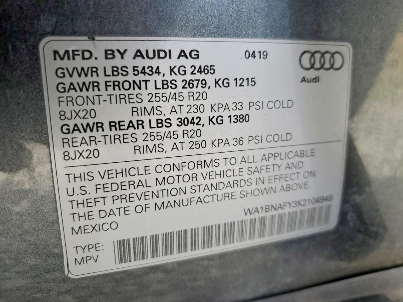 2019 AUDI Q5 PREMIUM PLUS photo 37