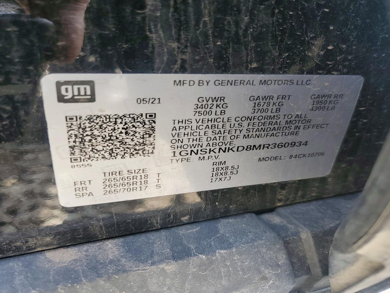 2021 CHEVROLET TAHOE K1500 LT photo 25