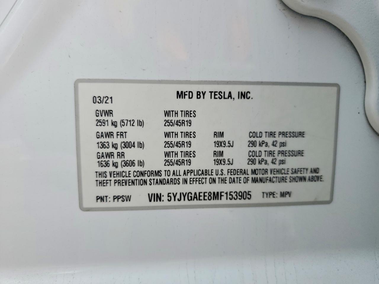 2021 TESLA MODEL Y photo 23