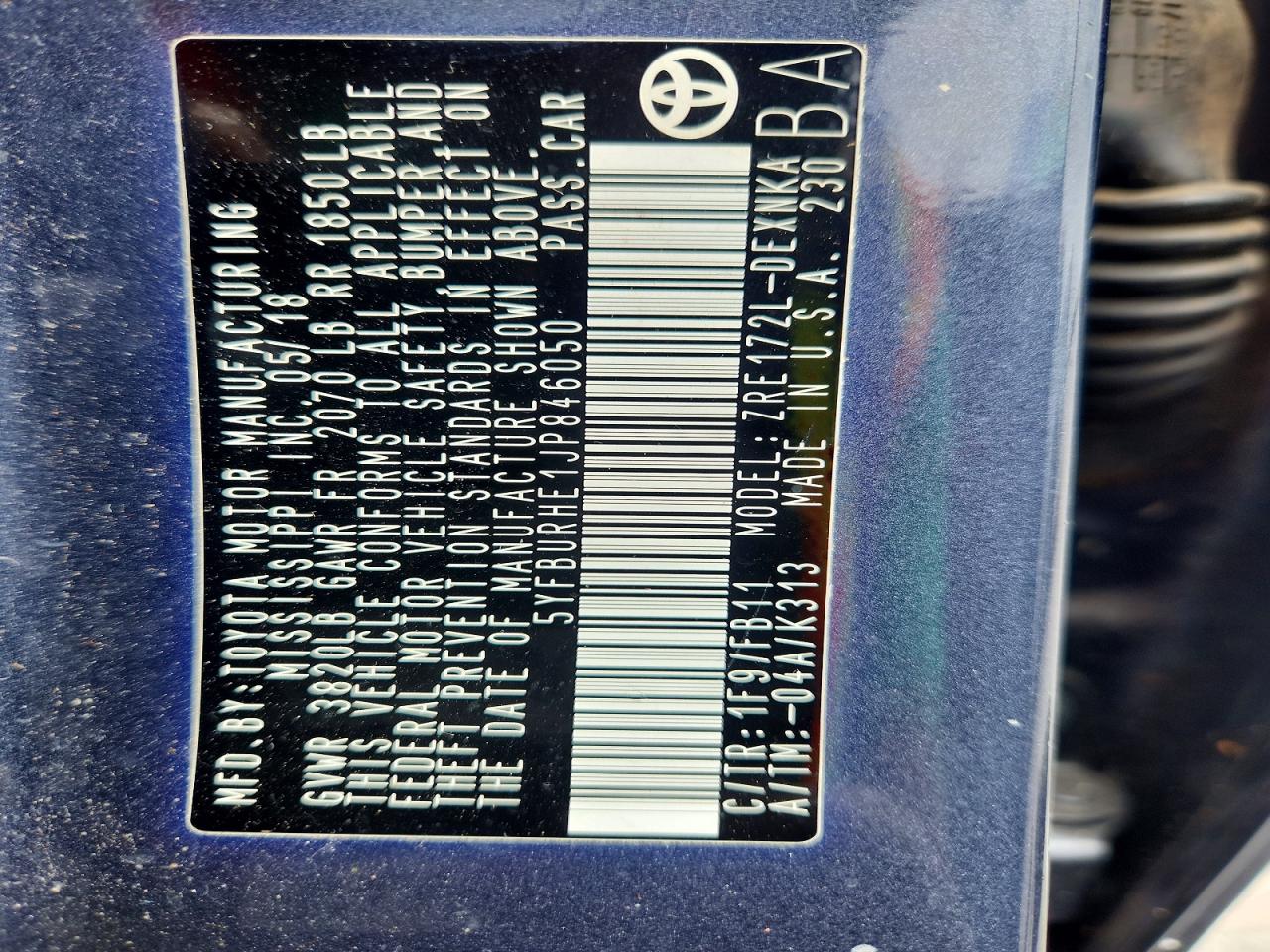2018 TOYOTA COROLLA LE photo 23