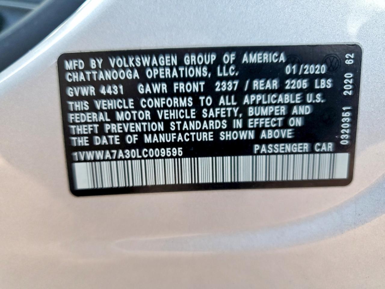 2020 VOLKSWAGEN PASSAT SE photo 34