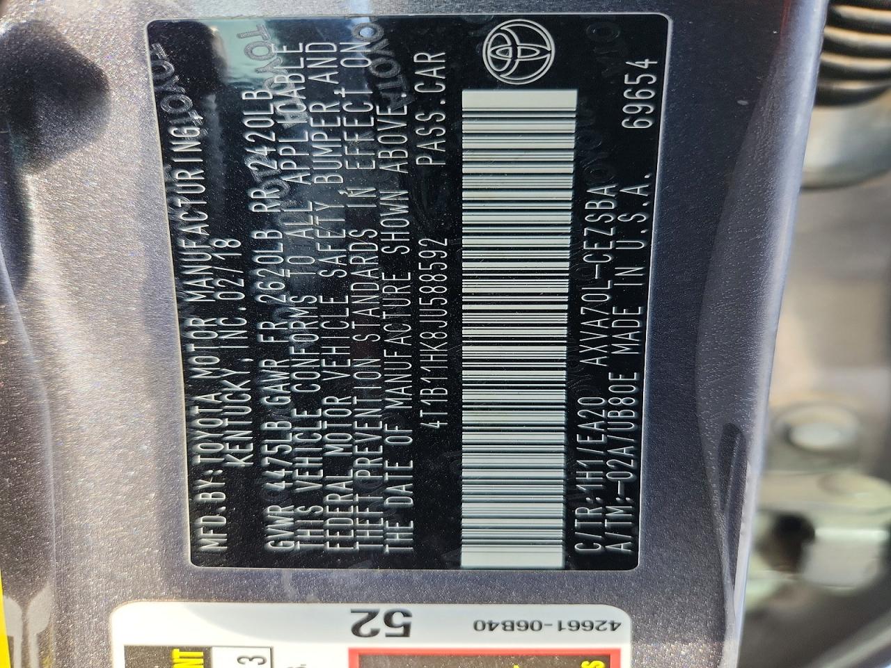2018 TOYOTA CAMRY SE photo 25