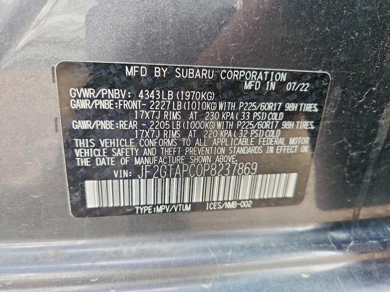 2023 SUBARU CROSSTREK PREMIUM photo 23