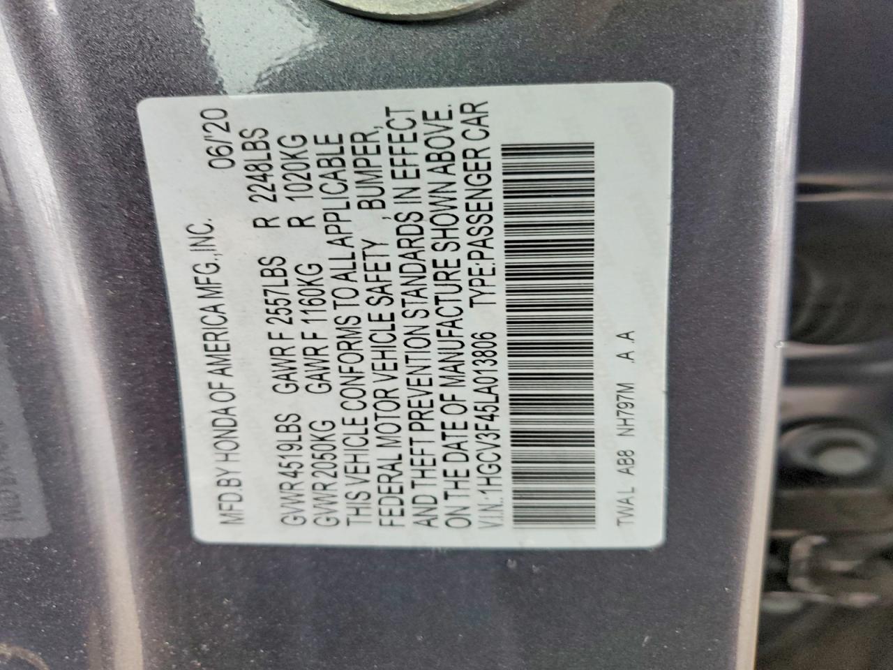 2020 HONDA ACCORD HYBRID EX photo 34