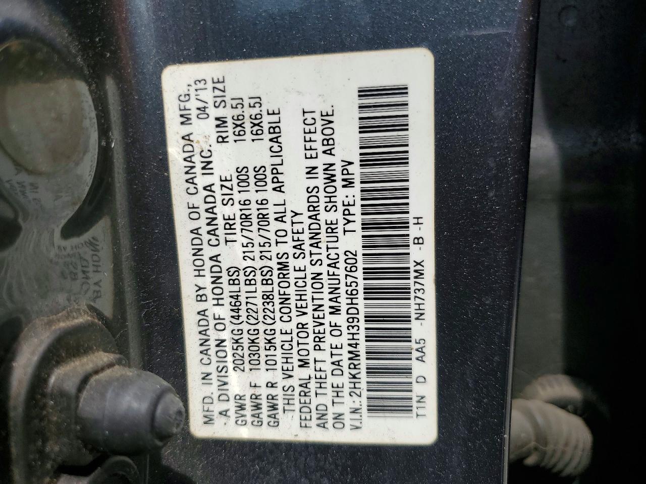 2013 HONDA CR-V LX photo 27