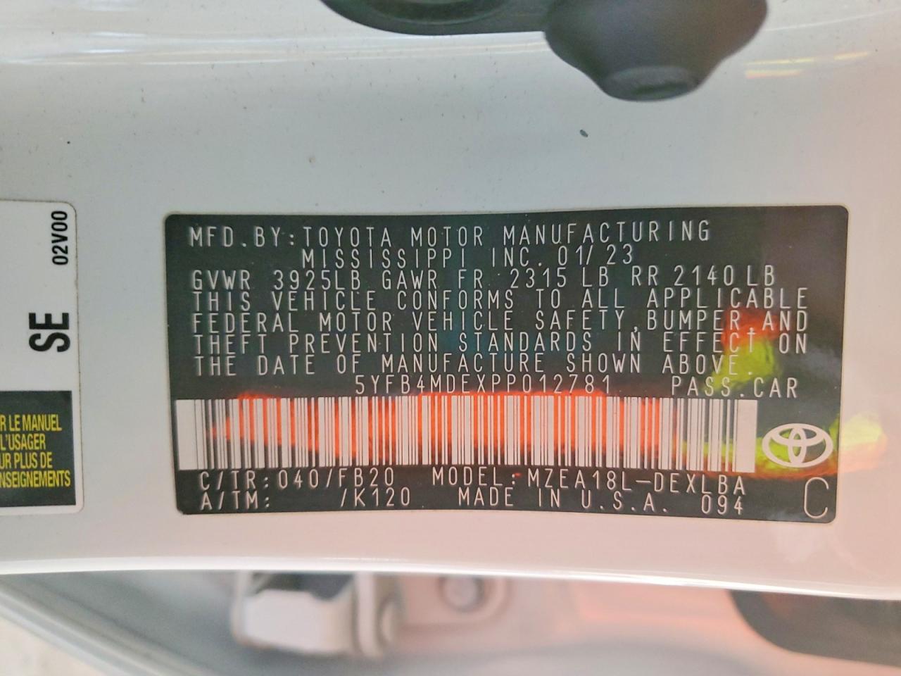 2023 TOYOTA COROLLA LE photo 23