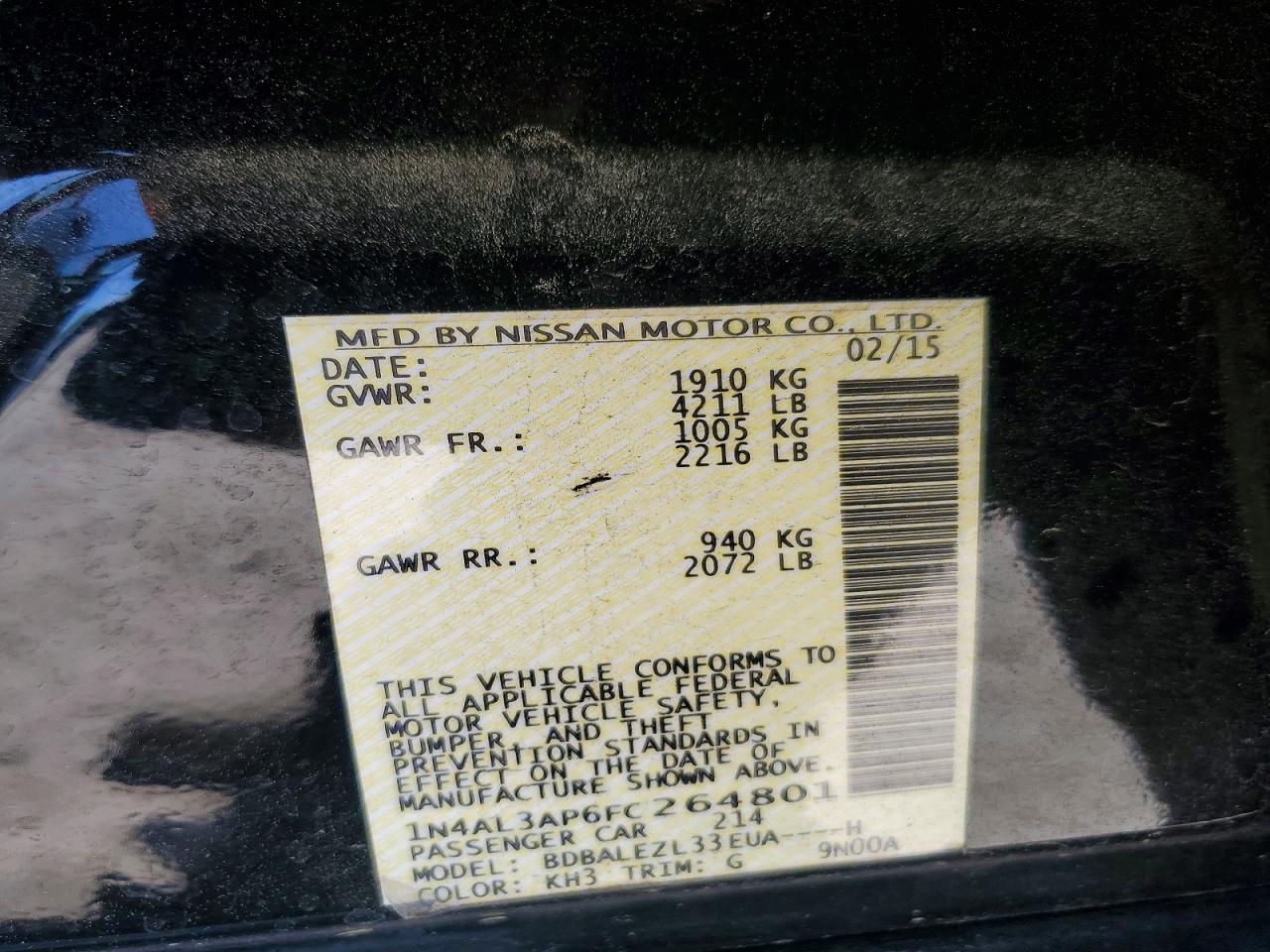 2015 NISSAN ALTIMA 2.5 S photo 23