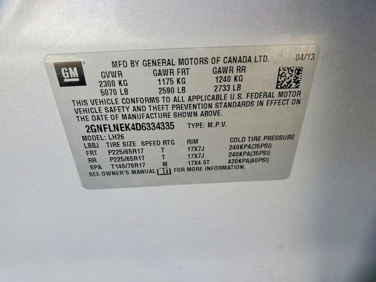 2013 CHEVROLET EQUINOX LT photo 23