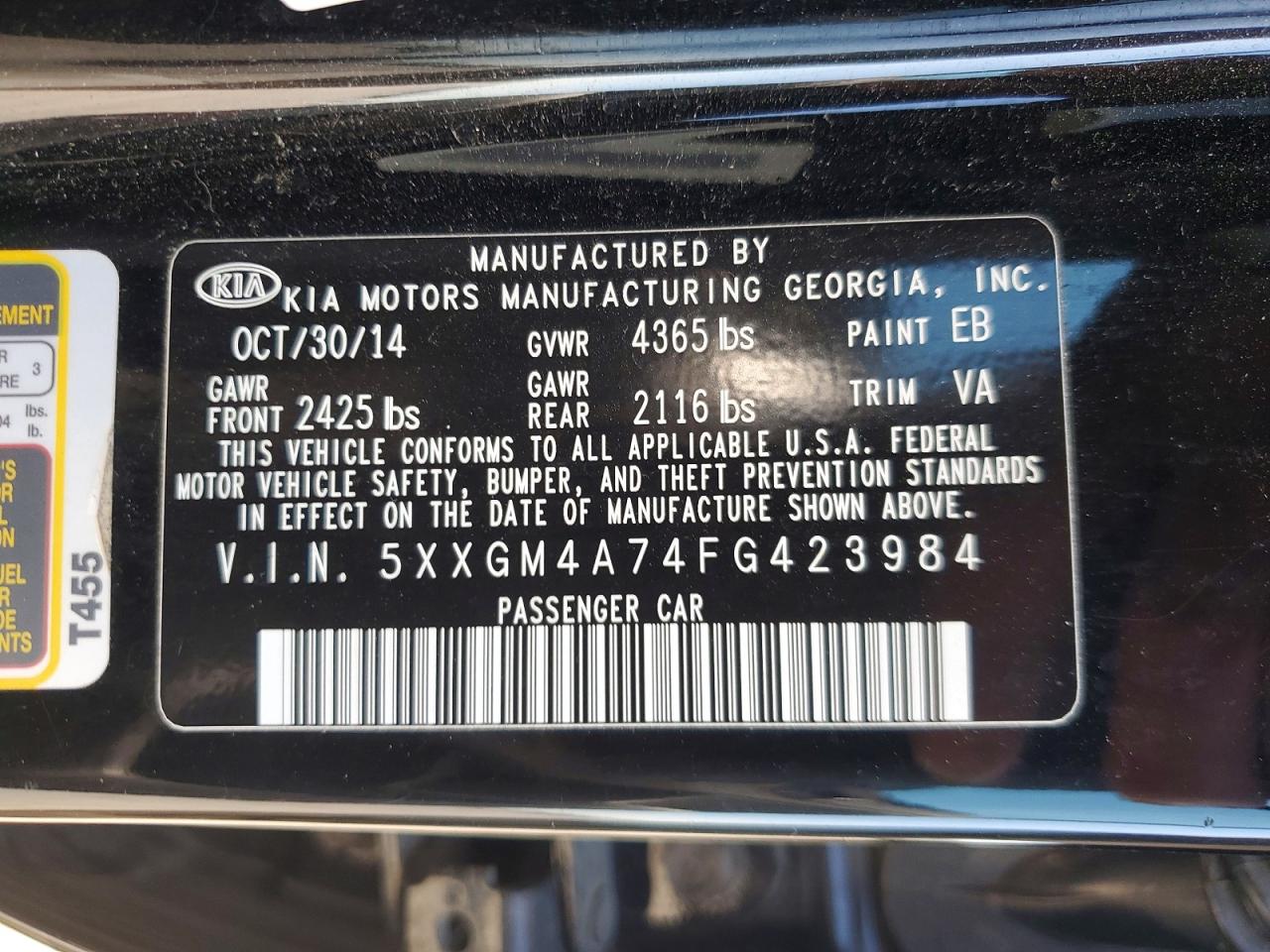 2015 KIA OPTIMA LX photo 37