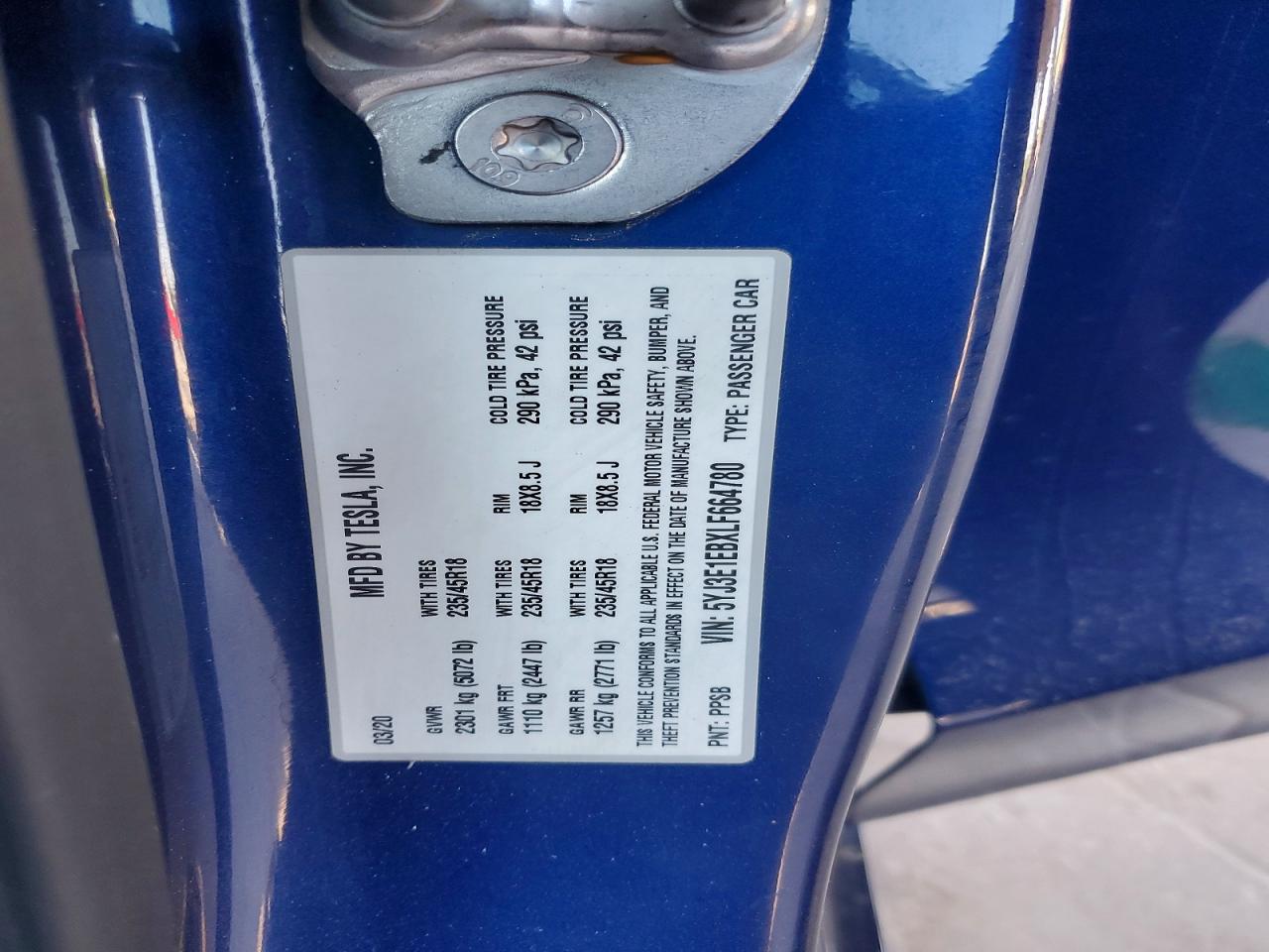 2020 TESLA MODEL 3 photo 34