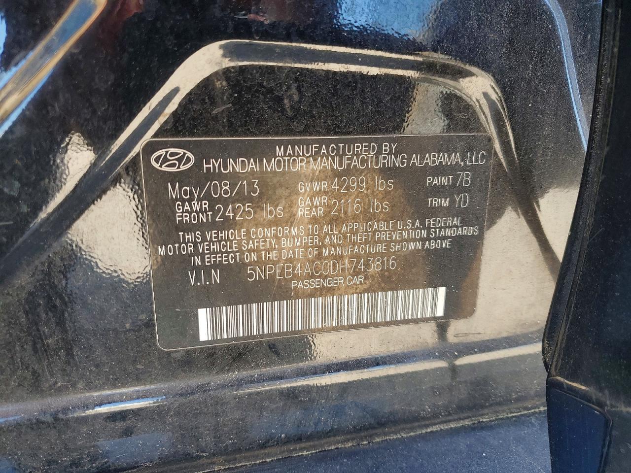 2013 HYUNDAI SONATA GLS photo 25