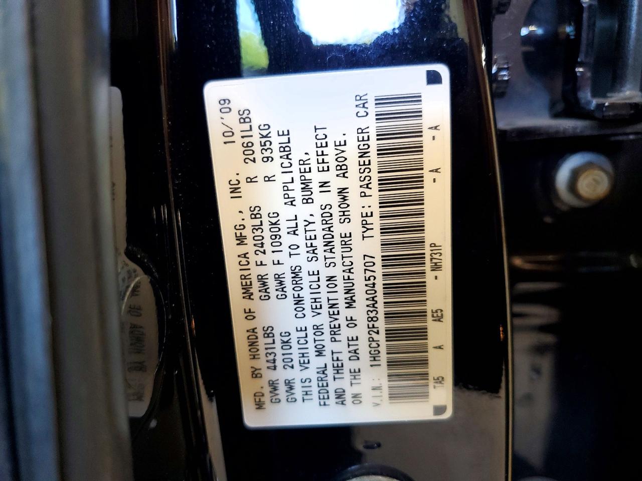 2010 HONDA ACCORD EXL photo 23