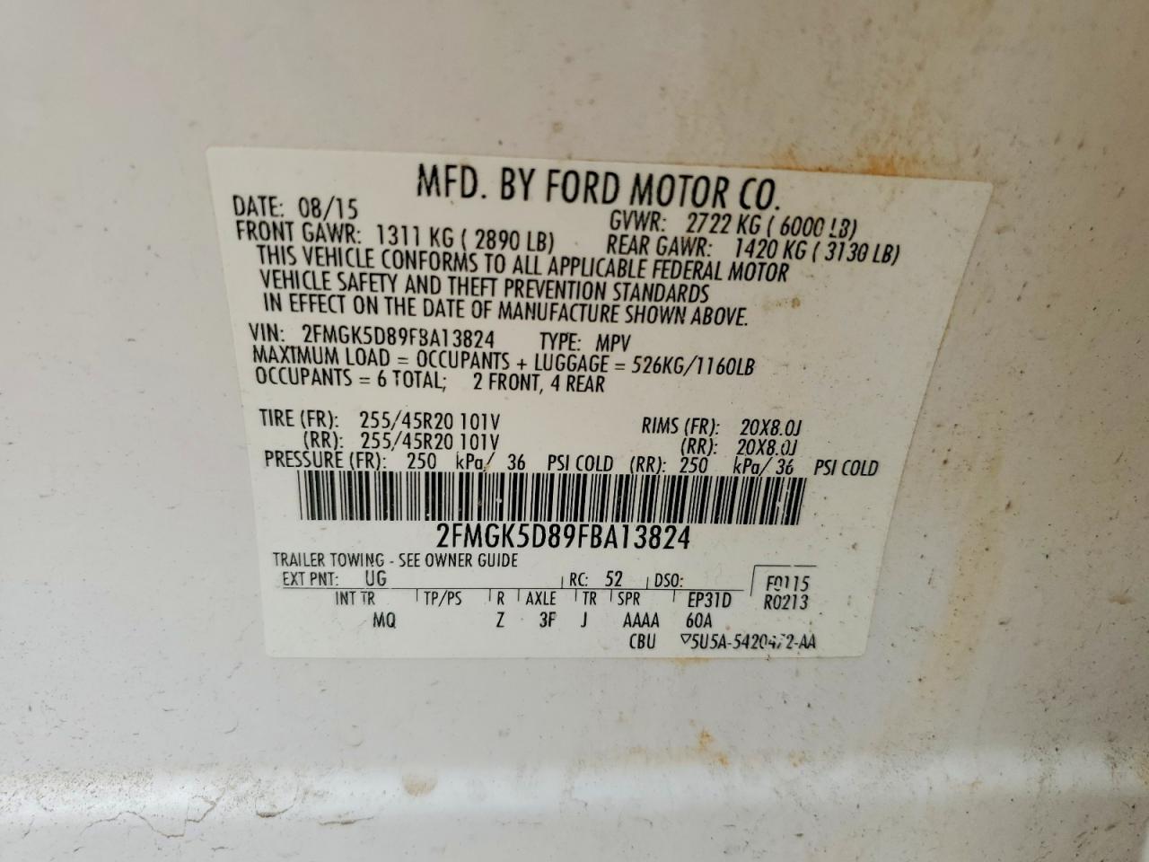 2015 FORD FLEX LIMITED photo 25