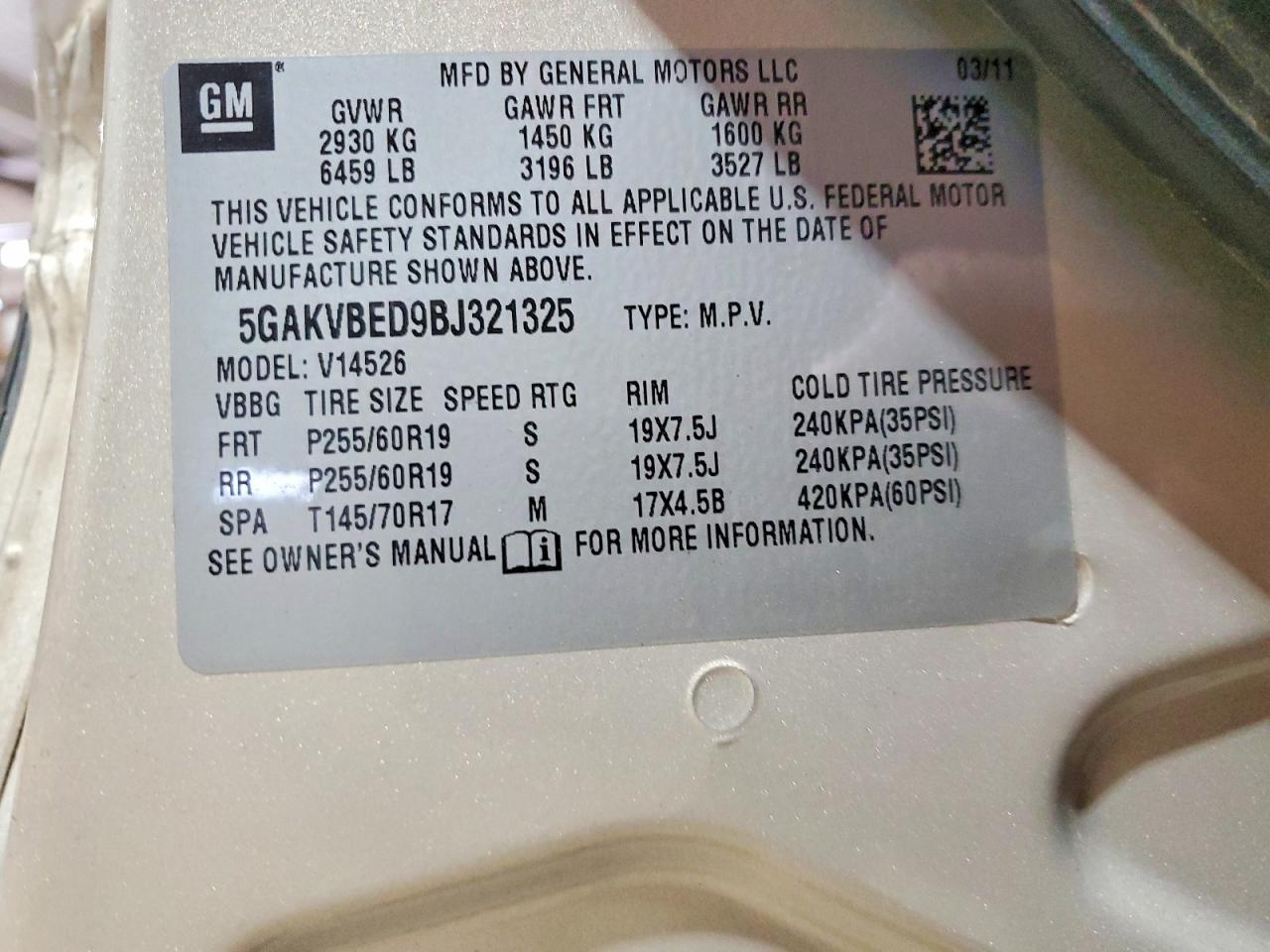 2011 BUICK ENCLAVE CXL photo 25