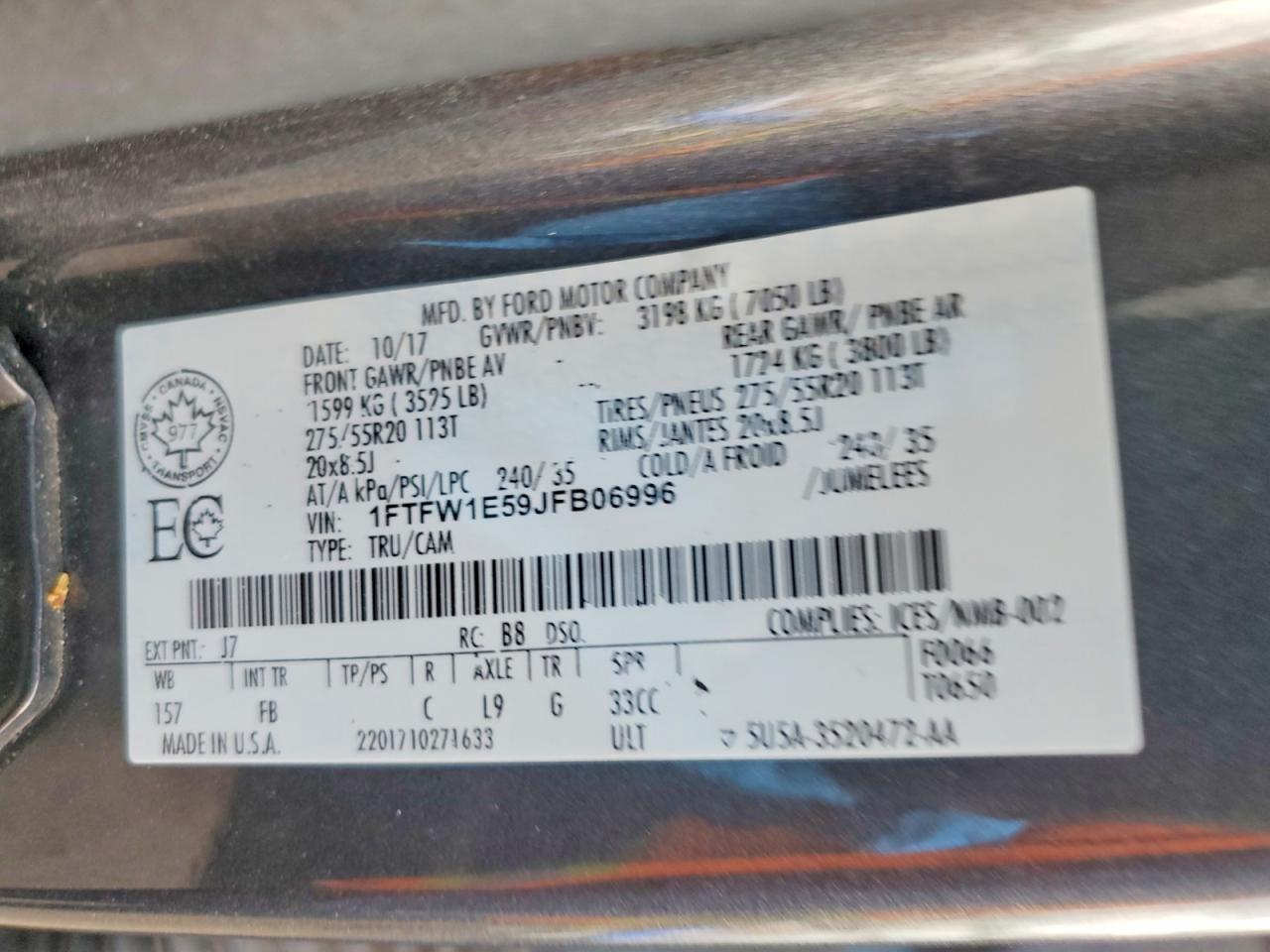 2018 FORD F150 SUPERCREW photo 34
