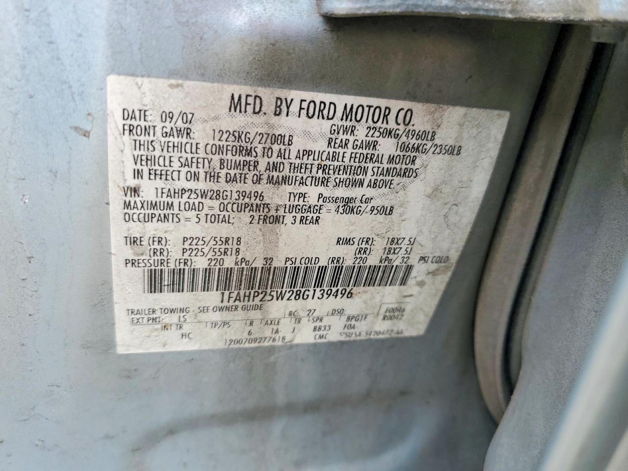 2008 FORD TAURUS LIMITED photo 34
