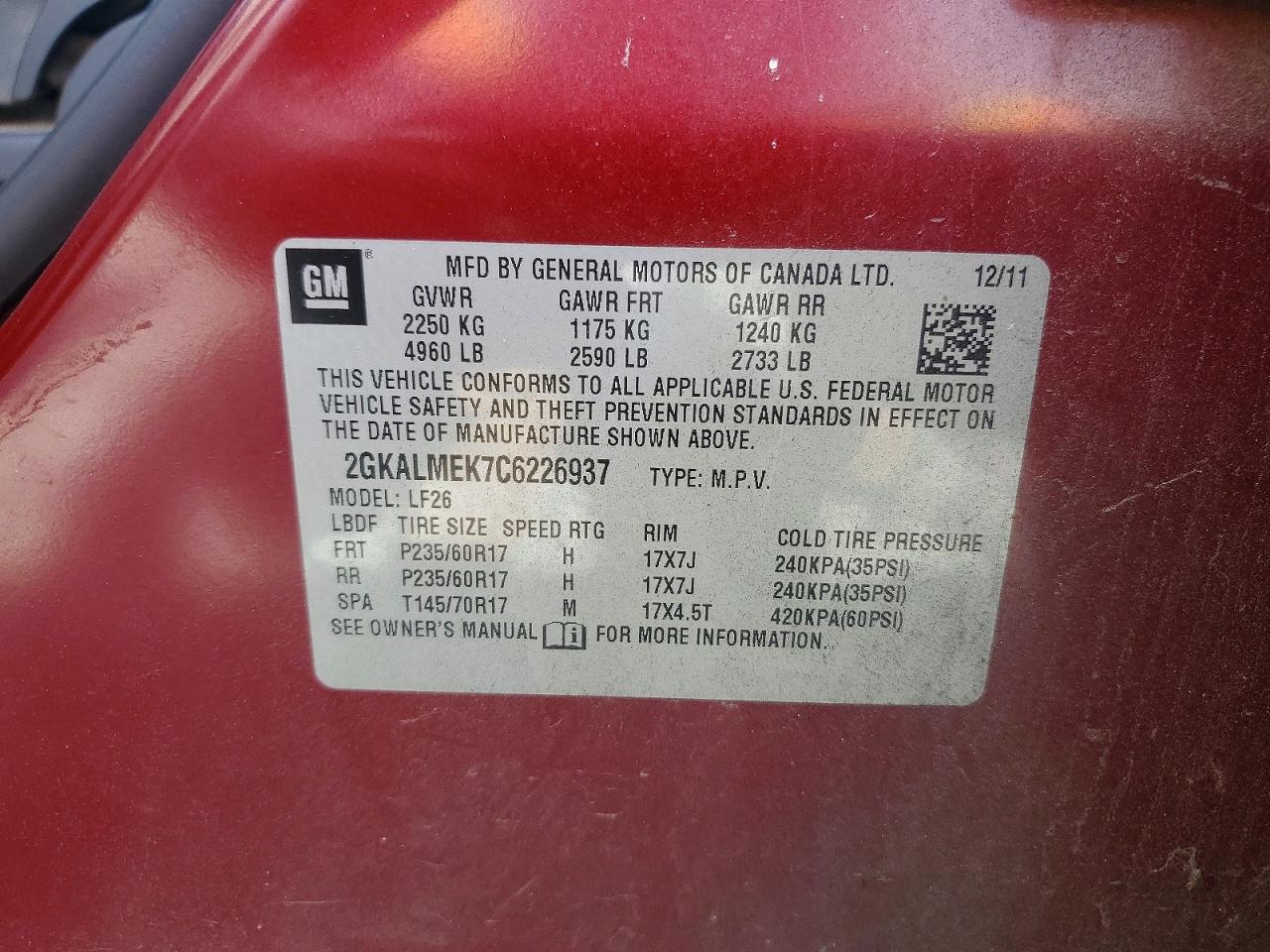 2012 GMC TERRAIN SLE photo 25
