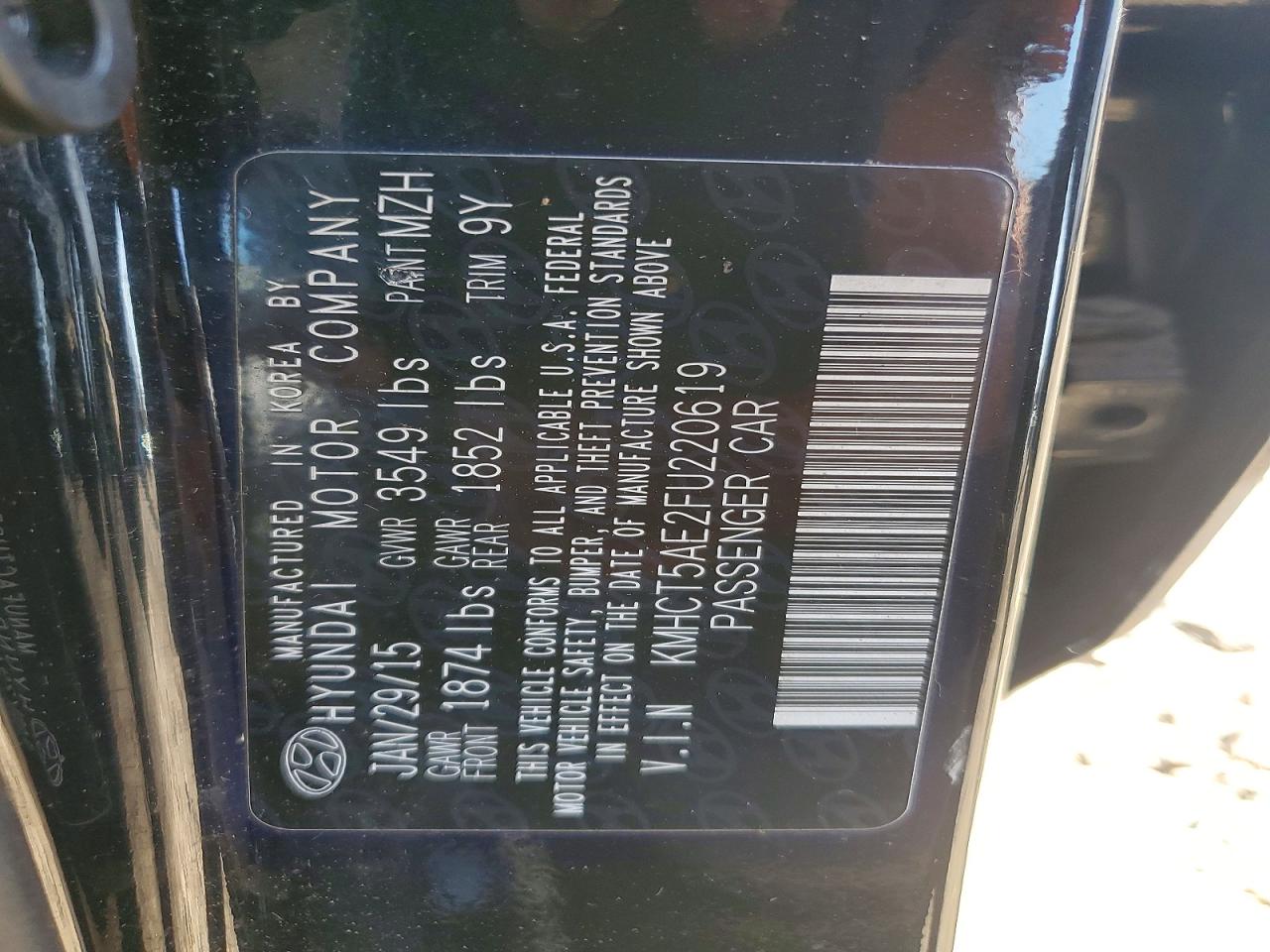 2015 HYUNDAI ACCENT GS photo 23