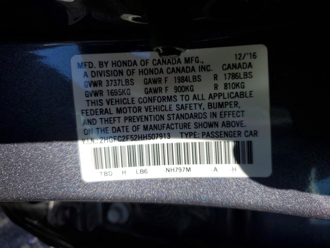2017 HONDA CIVIC LX photo 23