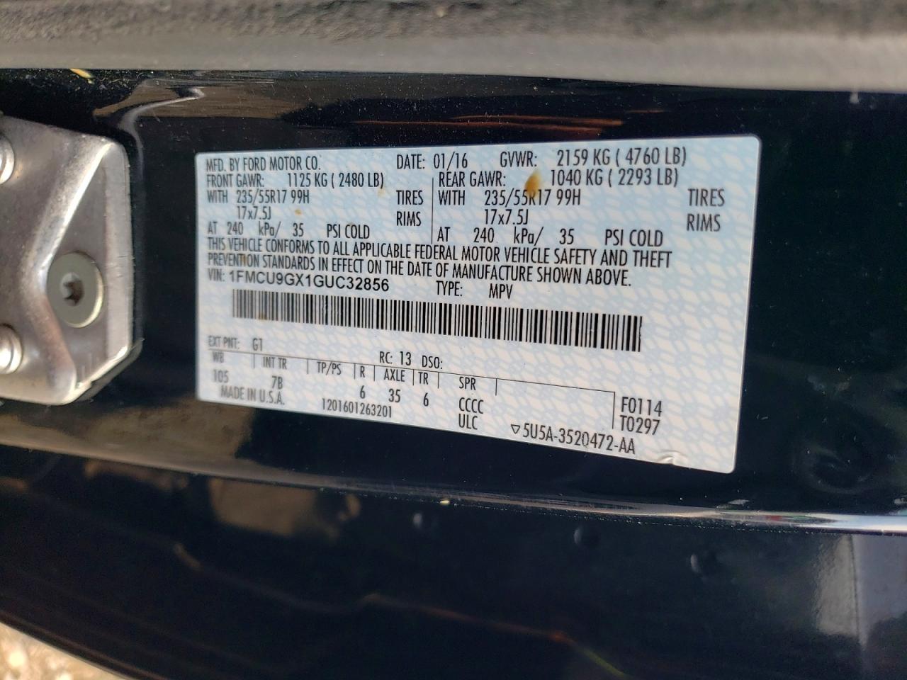 2016 FORD ESCAPE SE photo 37