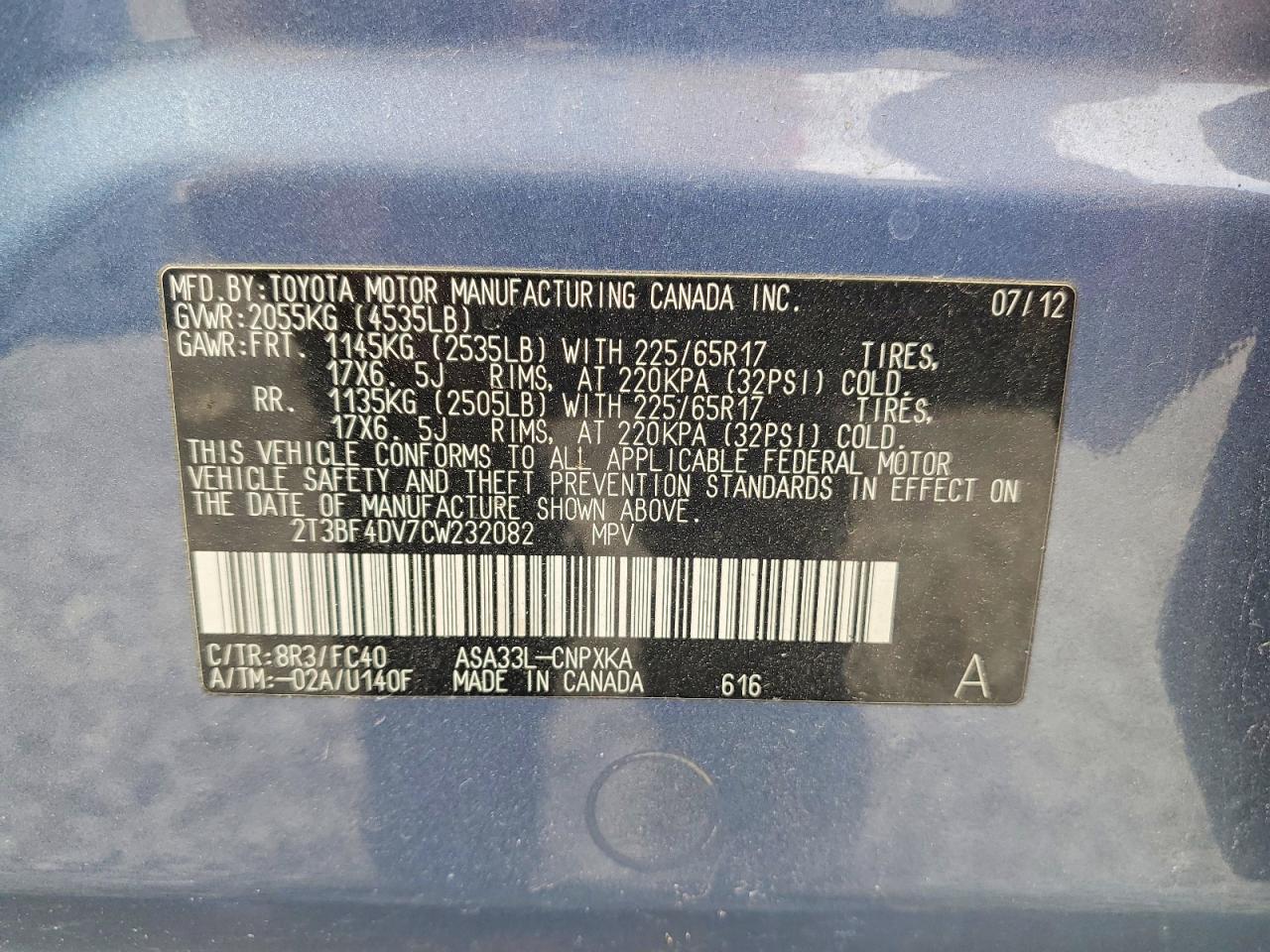 2012 TOYOTA RAV4 BASE photo 40