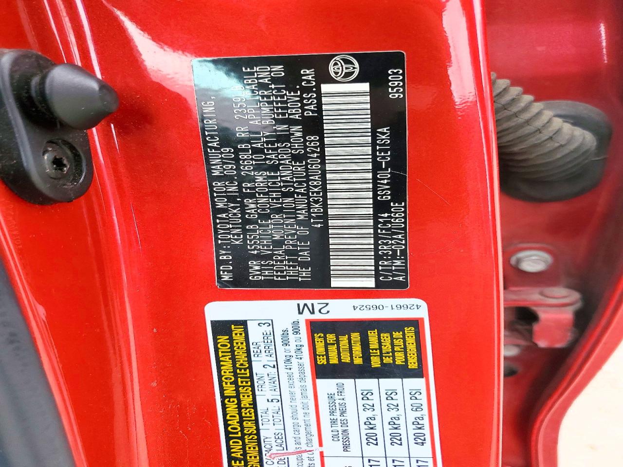 2010 TOYOTA CAMRY CE photo 23