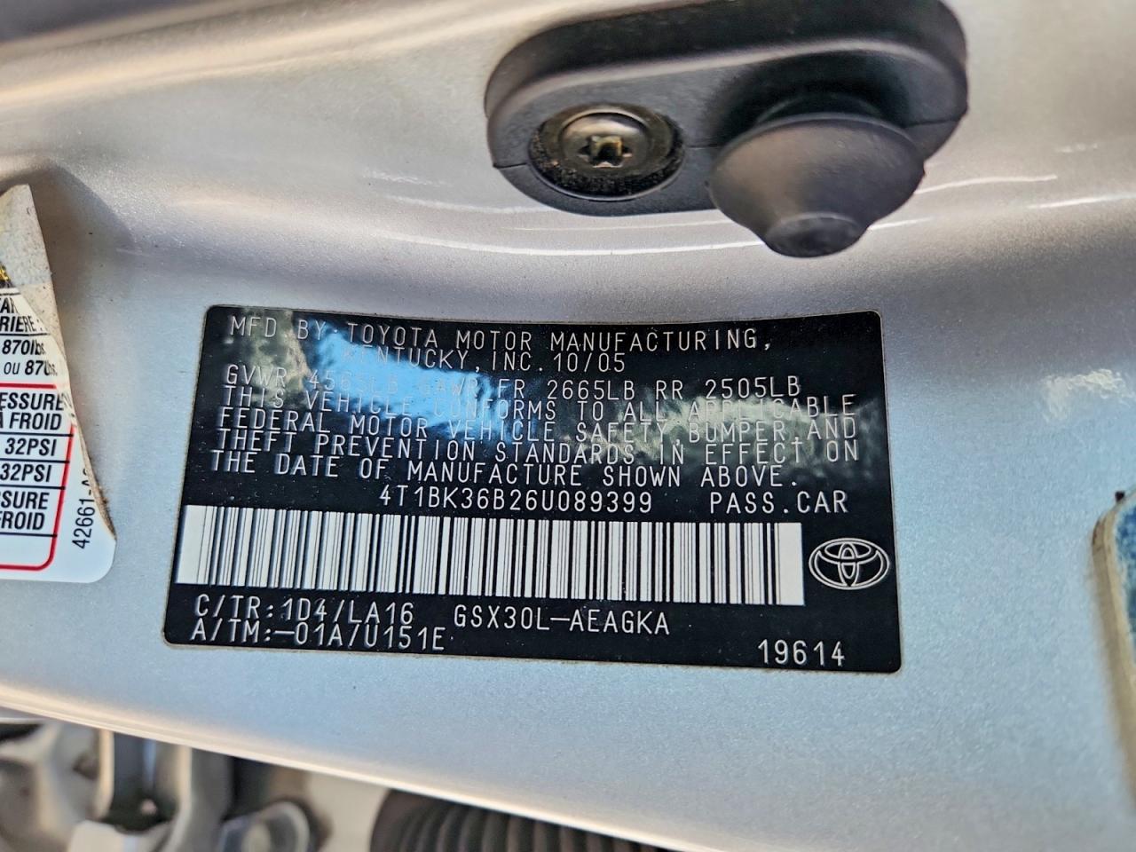 2006 TOYOTA AVALON XLS photo 12